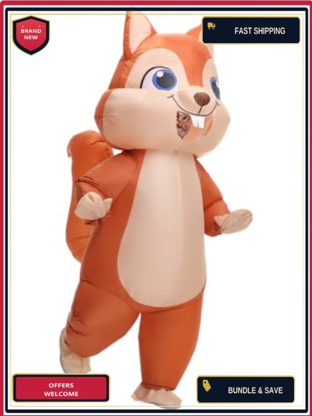 Inflatable Squirrel Costume Adult Funny Blow Up Animal Suit Christmas Halloween